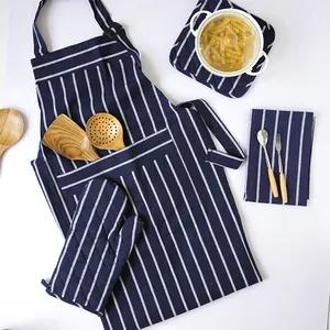 Hot sell in 2023 Wholesale Classic Kitchen working apron with embroidery logo in the front and 1.5 x 85 cm straps