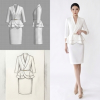Ensembles de costumes pour femmes Merican, respirants, unis, pour le bureau, 100% polyester, robe formelle pour tenue professionnelle, OEM ODM