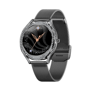 <span class=keywords><strong>Smartwatch</strong></span> di moda con occhiello amolato per donne 1.28 pollici chiamata cardiofrequenzimetro Monitor di ossigeno nel sangue in acciaio dorato <span class=keywords><strong>Smartwatch</strong></span> di lusso - Product Image 4