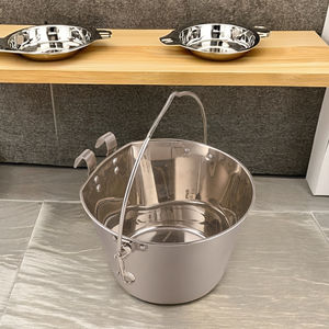 2 em 1 aço inoxidável removível <span class=keywords><strong>Pet</strong></span> Gaiola Alimentador Arredondado Automatic Dog <span class=keywords><strong>Bowl</strong></span> para Food & Water Puppy Pets Pendurado Crate Coop Cup - Product Image 1