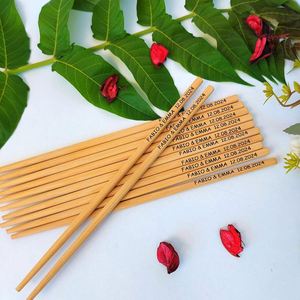 Personalized Bamboo <b>Chopstick</b> Wedding Favors Custom Printed <b>Chopsticks</b> with Card, Eco Friendly Guest Gifts - Product Image 4