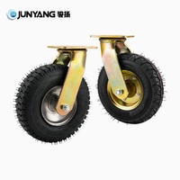 Roue pivotante pneumatique industrielle 8/10 pouces en caoutchouc gonflable, personnalisable, support OEM, diamètre de roue, pièces pour conteneurs