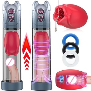 Bomba de Vacío para Pene Eléctrica 4 en 1 con Pantalla LCD Digital, 5 Modos de Succión, 7 Modos de Vibración, Dispositivo de Entrenamiento Masculino Impermeable y Recargable - Product Image 1