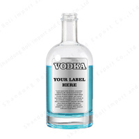 Bouteille en verre ronde de 750 ml pour spiritueux artisanaux, emballage d'alcool vide de qualité supérieure, fond épais