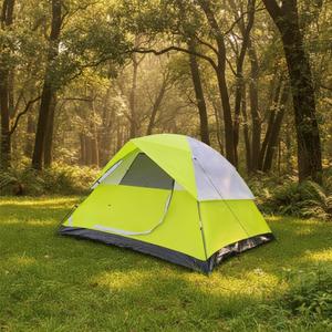 Carpa de Camping para Exteriores, de Una Habitación, para las Cuatro Estaciones, Doble Capa, 1500-2000 mm, Impermeable, Portátil, Plegable, Automática, Amarilla y Blanca, para Parque - Product Image 1