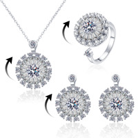RFJEWEL 2026 Nouveau Collier Rotatif de Forme Ronde en Laiton Pur de Haute Qualité avec Zircon Cubique, Bijou Tendance pour Femme