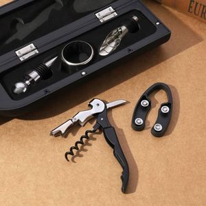 Juego de abridor de botellas de vino multifunción creativo de acero inoxidable con vertedor, caja de regalo incluida, para uso en casa, bar o al aire libre, de alta calidad - Product Image 3