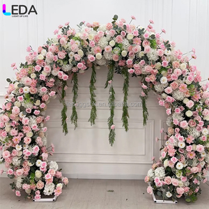 ซุ้มแต่งงานกลางแจ้ง LEDA แฮนด์เมด ประดับด้วยดอกไฮเดรนเยียสีชมพูแฟนตาซี สำหรับฉากขอแต่งงาน - Product Image 1