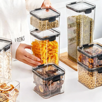 Conteneurs de stockage de céréales et d'aliments secs transparents pour réfrigérateur, modernes, écologiques, avec distributeur d'ingrédients secs variés