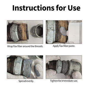 Excellente Pâte d'Étanchéité Instantanée pour Plombiers, Arrêt Rapide des Fuites, pour Tuyaux de Gaz et d'Eau, avec Kit Chanvre 100g 250g 500g Jute - Product Image 6