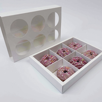 Boîte d'emballage pour donuts à 2/3/4/6 cavités avec couvercle transparent et fenêtre, idéale pour tartes aux œufs, gâteaux, pâtisseries, craquelins et biscuits, compartimentée