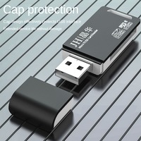 Lecteur de carte USB2.0 deux-en-un, carte TF SD, noir, téléphone portable, lecteur de carte multifonction haute vitesse, convertisseur de transmission
