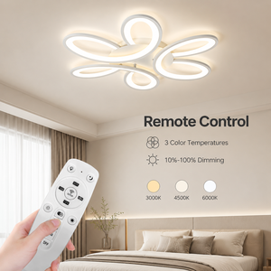 Modern Acrylic Led <b>Ceiling</b> <b>Light</b> 60W <b>Remote</b> Dimmable Tri Color Surface Mount High Cri For Home Bedroom Living Room - Product Image 3