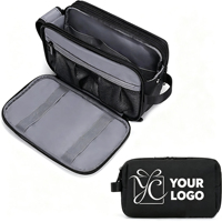 Sac de toilette portable pour homme, multi-compartiments, poches en filet, grande capacité, impression personnalisée, cadeau pour homme, voyage