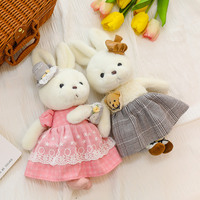 Jouets en peluche lapin mignons pour couple, faits à la main en polyester, peluches réconfortantes avec rembourrage en coton PP, hauteur 31-50 cm, cadeau d'anniversaire parfait pour