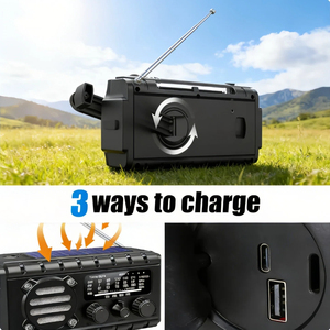 Radio de Emergencia Multifuncional Alecter APH-SR15 con Manivela, Energía Solar, Tipo-C, Receptor NOAA AM/FM/SW, Banco de Energía Portátil - Product Image 4