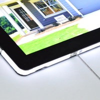 Cadre lumineux LED rectangulaire en acrylique pour affiche, panneau suspendu A4 double face ultra-mince pour agent immobilier, agence immobilière, maison ouverte