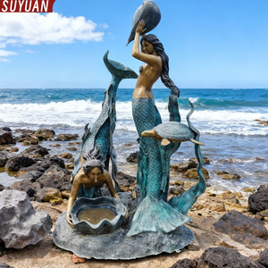 Escultura de Bronce de Tritón y <span class=keywords><strong>Nereida</strong></span> a Tamaño Real para Exteriores, Estilo Marino, Técnica de Fundición, Impresión Offset, Colores Personalizables - Product Image 1
