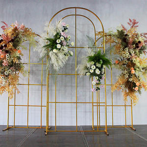 Cadre métallique pour décoration de mariage, grille métallique en maille or, demi-arc, toile de fond, <span class=keywords><strong>cercle</strong></span> doré, offre spéciale, 1 pièce - Product Image 3