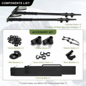 Bastón de Senderismo Telescópico Ligero de Aleación de Aluminio con Bloqueo Rápido Externo, Bastón de Trekking para Escalada, Caminata Nórdica - Product Image 2