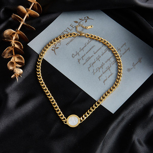 Stainless Steel Jewelry <b>Set</b> Chunky Chain <b>Bracelet</b> Necklace Gold Roman Numerals Unisex Gift - Product Image 4