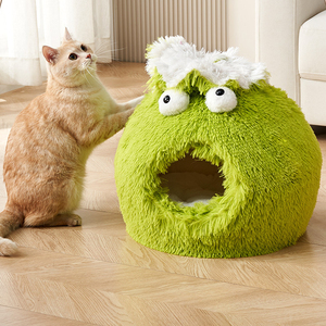 Best-seller Lit <span class=keywords><strong>pour</strong></span> chat en fausse fourrure Peluche douce Grotte fouisseuse Creative Monster Cat Cave Lit <span class=keywords><strong>pour</strong></span> chats Petits chiens - Product Image 2
