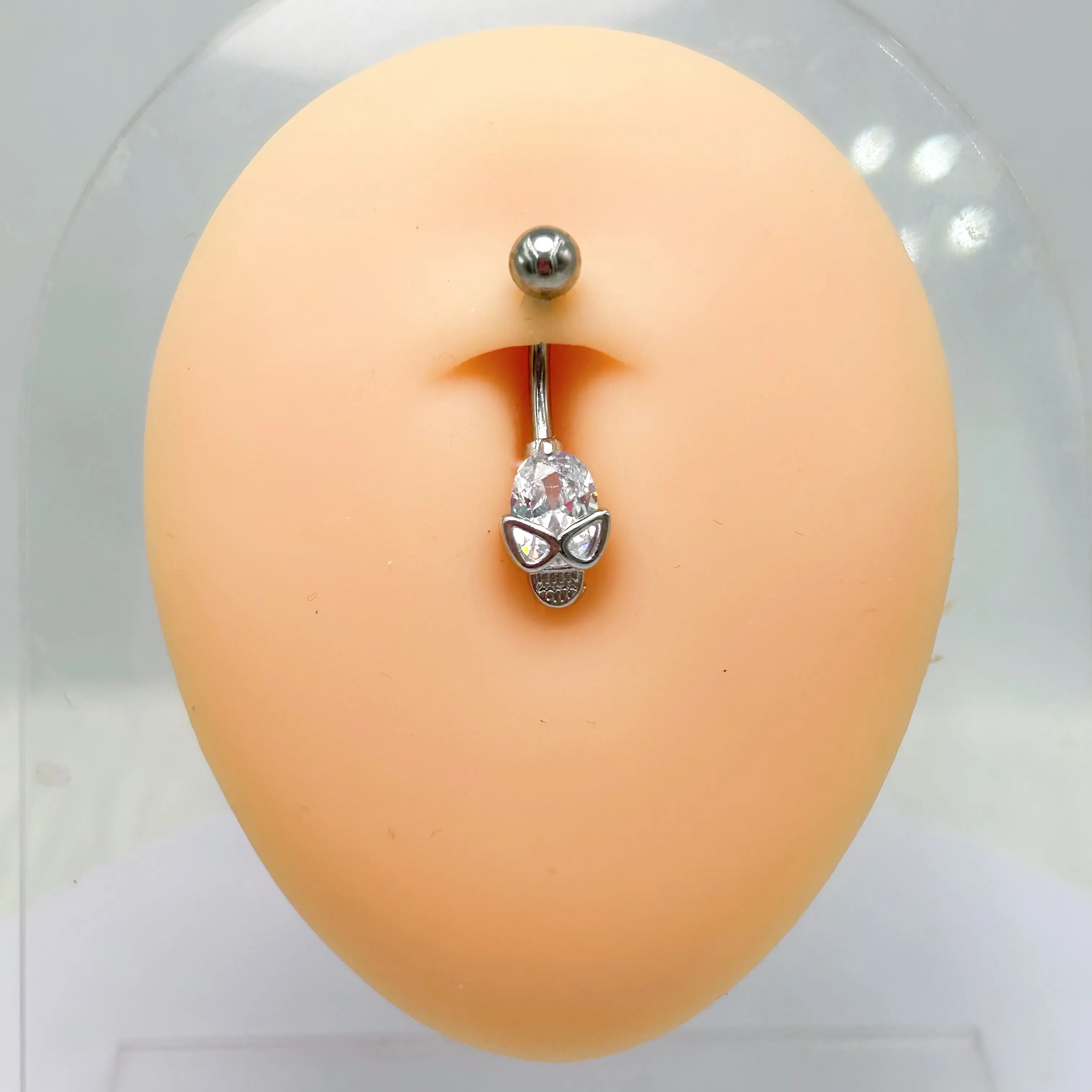 Anelli per ombelico in acciaio inox moda teschio Piercing ombelico pendente 10mm per le donne