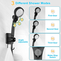 Douche portable pour le camping, 6000 mAh rechargeable, affichage LED intelligent, 4 modes de pulvérisation, étanche IPX7, 8