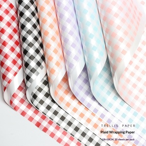 Papel de Regalo a Cuadros Aierflorist, Estilo Coreano, Popular en <span class=keywords><strong>Internet</strong></span>, Impermeable, Papel Ouya, Papel a Cuadros para Picnic de Verano - Product Image 3