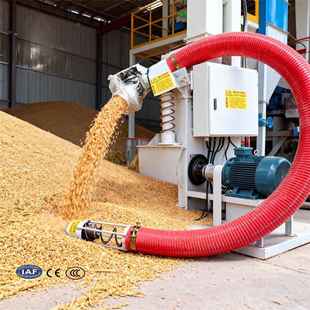 New EU Safety Standards Adjustable Grain Suction Machine Engine Flexible Hose Pipe Auger Screw Conveyor for Rice Husk Maize Rice