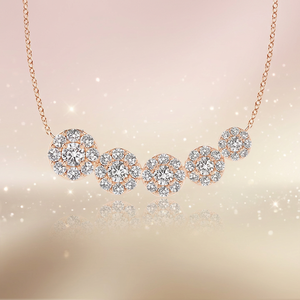 จี้เพชรทรงกลมเพาะเลี้ยงแบบห้าวงกลม ทอง 10K 14K 18K เงิน 925 935 เครื่องประดับหรูหรา - Product Image 1