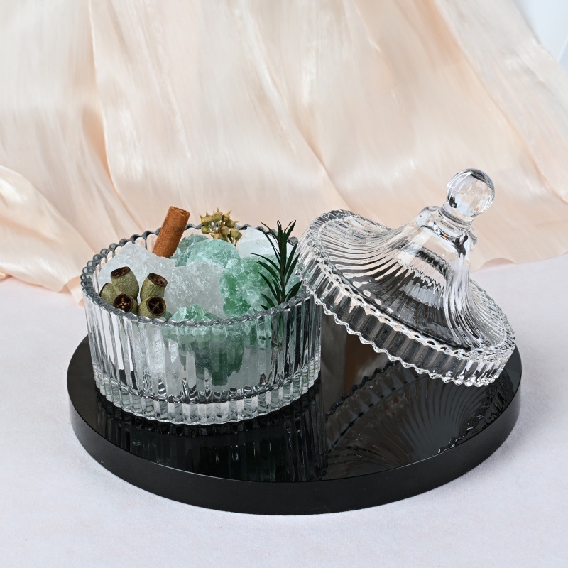 Yourte mongole avec fleurs séchées en cristal vert blanc