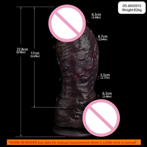 ORALSX Dildo Negro Enorme, Dildo Realista de Gran Diámetro, Dildo de Silicona Enorme para Estimulación Vaginal, Punto G y Anal, Juguetes Sexuales para Mujeres - Product Image 2