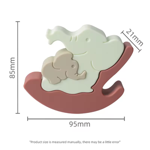 Prodotti per bambini per bambini Desktop da gioco Balance altalena giocattolo per bambini elefante puzzle in silicone giocattolo impilabile - Product Image 3