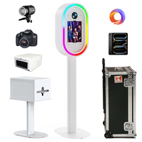 Cabine photo portable ovale facile à assembler pour iPad, machine photo pour selfies et appareils photo reflex numériques, idéale pour la location lors d'événements et mariages