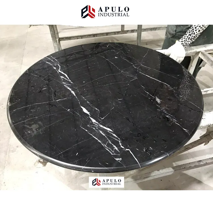 Fabrik preis Natürliche kleine runde schwarze weiße quadratische ovale rechteckige Marmor Quarz Stein Schiefer platte Esszimmer laminierten Tisch