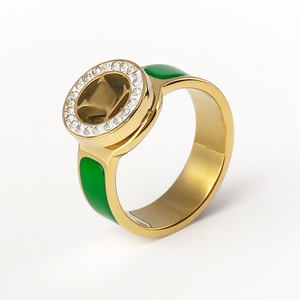 Donkey Family Old Flower Paire <span class=keywords><strong>de</strong></span> bagues <span class=keywords><strong>de</strong></span> mariage en acier inoxydable, émail anti-décoloration, incrustation <span class=keywords><strong>de</strong></span> diamant <span class=keywords><strong>de</strong></span> laboratoire, fait main - Product Image 6