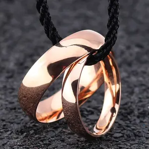 Perhiasan Cincin Stainless Steel Simple 2-8MM Wide Smooth Ring Anillo De Acero Inoxidable Personality Rose Gold Plated Ring