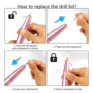 USB Nail <b>Drill</b> Portable Electric Machine for Acrylic Nails Professional Home Salon Polishing Manicure Remove Dremel Buffer - Product Image 3