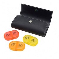 Boîte à pilules de voyage portable haut de gamme, nouveau modèle, style populaire, en plastique de haute qualité, aspect cuir - Promotion pour une semaine