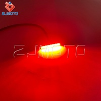 Lampu Rem LED Mini 12V Lensa Asap Rumah Lampu Hitam 11 Chip LED Tahan Air Tahan Guncangan Universal Sepeda Motor ATV Off Road