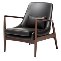 Fauteuil de salon scandinave haut de gamme en bois avec coussin en mousse, confortable et élégant, pour la maison