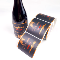 Étiquettes de vin en feuille d'or directes d'usine autocollants d'étiquette personnalisée résistants au seau à glace pour emballage de vin et de spiritueux de qualité supérieure