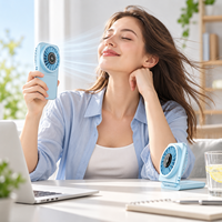 Ventilateur portable pliable turbo avec écran LED numérique, rechargeable, silencieux, mini ventilateur portable pliable