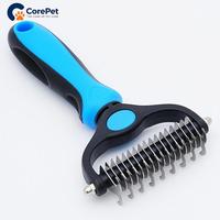 Brosse démêlante double face en acier inoxydable 430 pour animaux de compagnie, pour chats et chiens, élimination rapide des nœuds, massage de la peau, toilettage