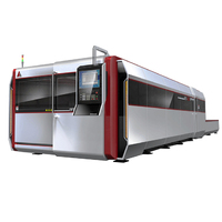 Cortadora láser de fibra de doble plataforma 3000W 6000W 12000W automática Cnc Metal acero placa de hierro cortador láser de cubierta completa
