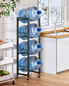 Soporte para Garrafa de Agua de 5 Galones, Estante de Almacenamiento de Botellas de Agua de 4 Niveles <span class=keywords><strong>con</strong></span> <span class=keywords><strong>Ruedas</strong></span> Bloqueables, Novedad de Marzo para el Festival Comercial - Product Image 1