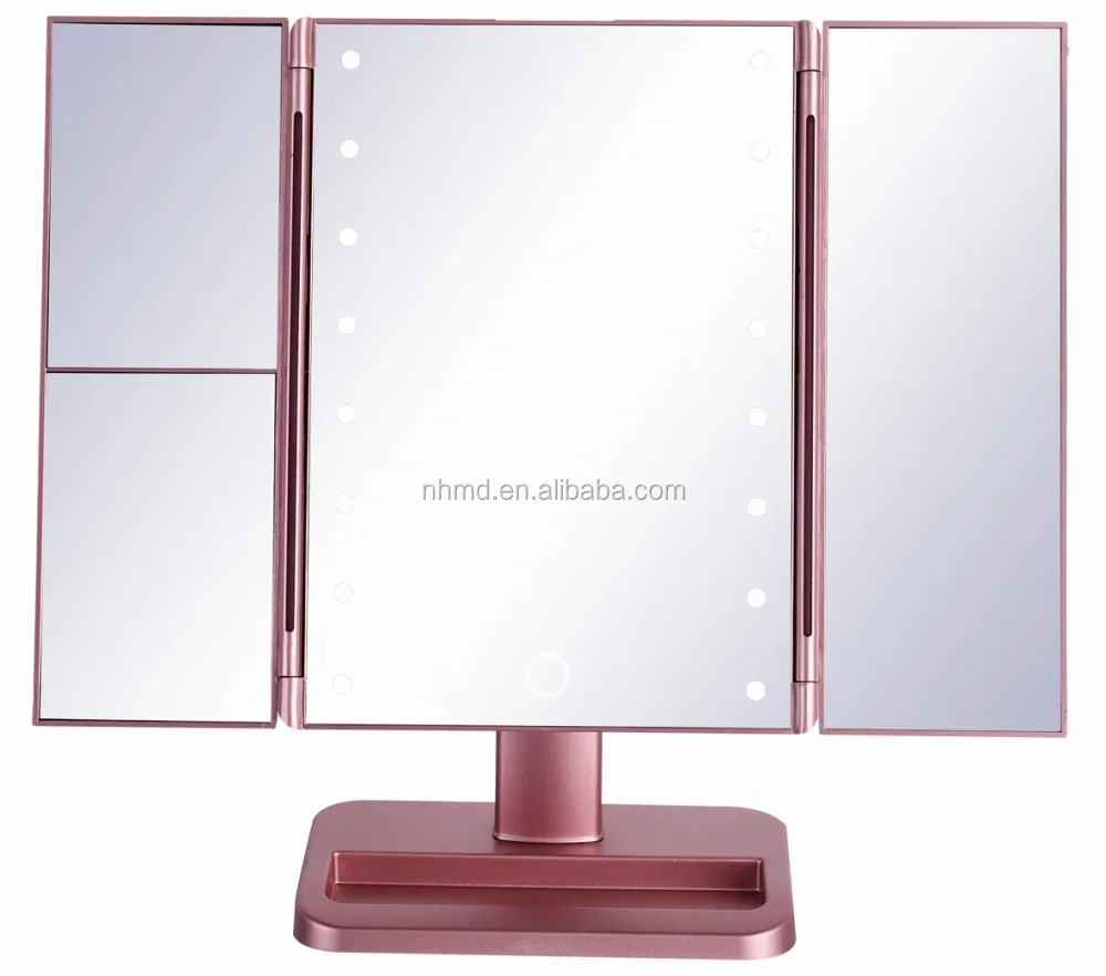 cheap Makeup Vanity Mirror with 2X 3X Magnifying 21 LED Lighted Desk Mirror Adjustable Touch Screen