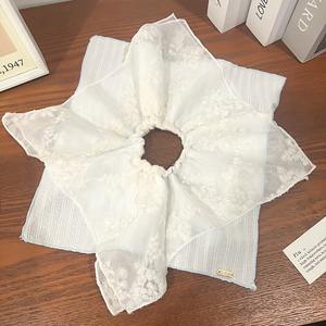 Nouveau mode chouchous élégants en mousseline de soie à fleurs carrées pour femmes dames Vintage <span class=keywords><strong>Georgette</strong></span> Triangle tête cravates enfants accessoires de cheveux - Product Image 2