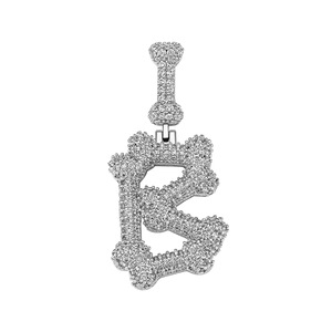 Collar Deportivo Europeo Americano de Moda con Colgante de Hueso de Diamante y Letras Aleatorias Combinadas de la A a la Z, en Oferta - Product Image 5